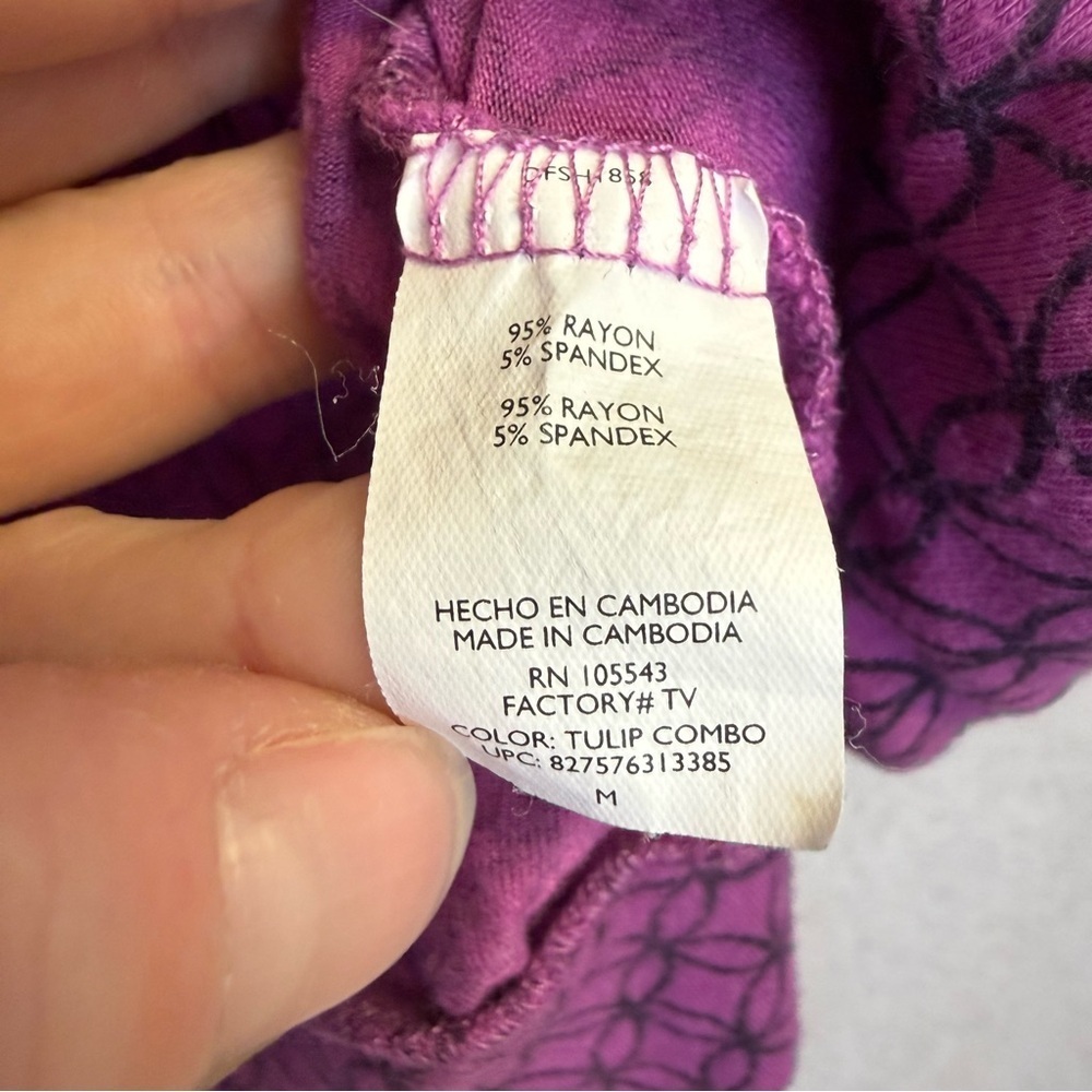 Daisy Fuentes Y2K bubble sleeve Women's fuchsia Patterned Top, size medium - Picture 5 of 6